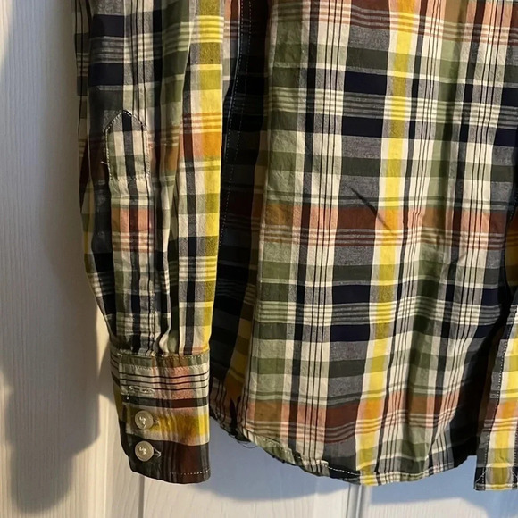 Lucky Brand Distinctive Western men’s plaid button down shirt size large - Picture 5 of 8